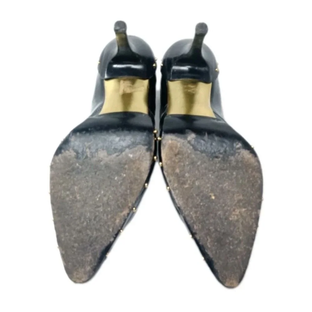 Gucci Black Leather Studded D’Orsay Pumps Size 8 B Shoes Heels